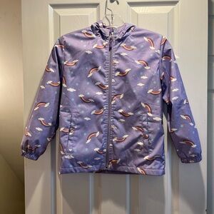 Purple Jacket with Rainbow and Cloud Print
